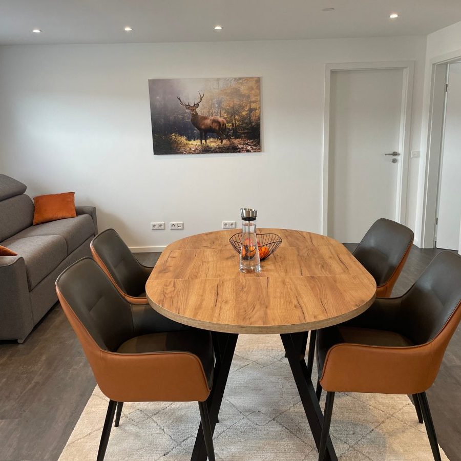 Offener Küchen- und Essbereich mit moderner Ausstattung, Apartment Augustdorf“